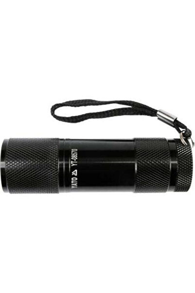 yato Lanternă Din Aluminiu, 9 Led, Negru