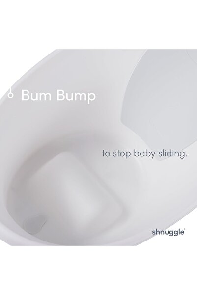 Shnuggle حوض استحمام للأطفال حديثي الولادة مع نتوءات مدمجة، ومسند ظهر ناعم، و...