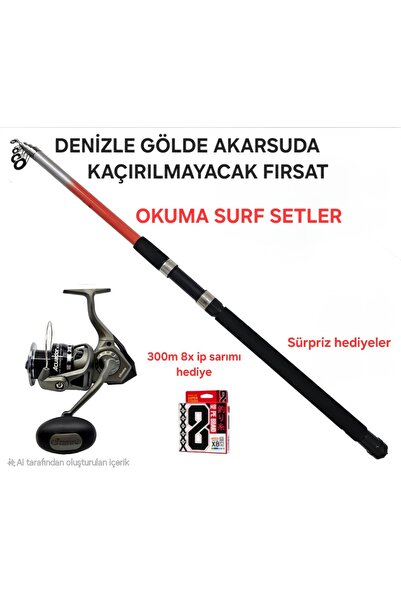 Okuma Acuador ACU-6000A 3+1BB Olta Makinesi+Kendo Elbe 3.50m 70-150gr Olta Ka...