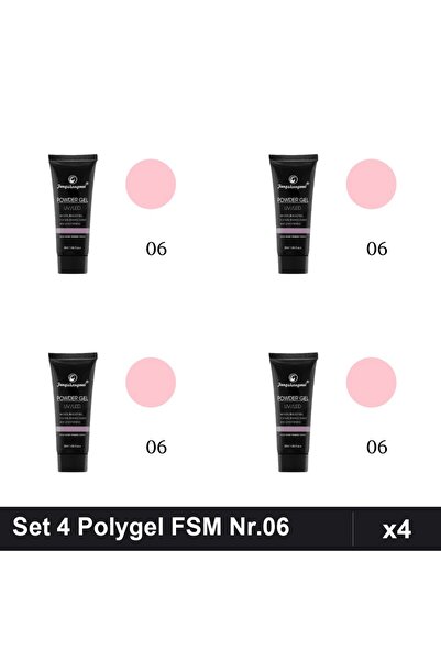 FSM Set 4 Polygel 30ml Nr.06, Construire Unghii UV/LED, Manichiura Profesionala