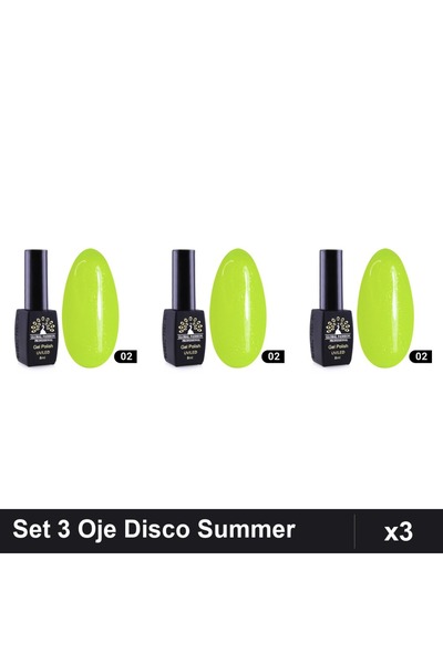 global fashion Set 3 Oje Semipermanente Disco Summer 02, 8ml Fiecare, Manichi...