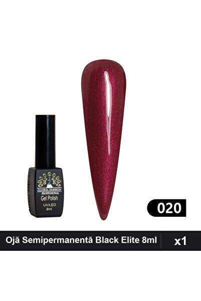 global fashion Ojă Semipermanentă Black Elite 8ml, Nuanță 020, Manichiură UV/LED
