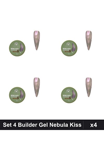 global fashion Set 4 Builder Gel Nebula Kiss 15g, Constructie Unghii Gel UV/LED