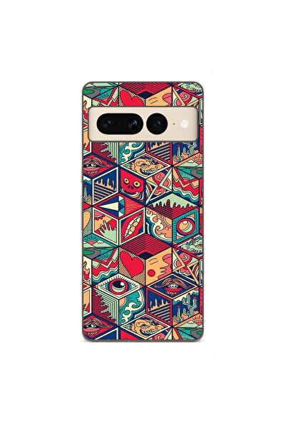 OEM Husa compatibila cu Google Pixel 7 Pro Silicon Gel Tpu Model Pop Art Geom...