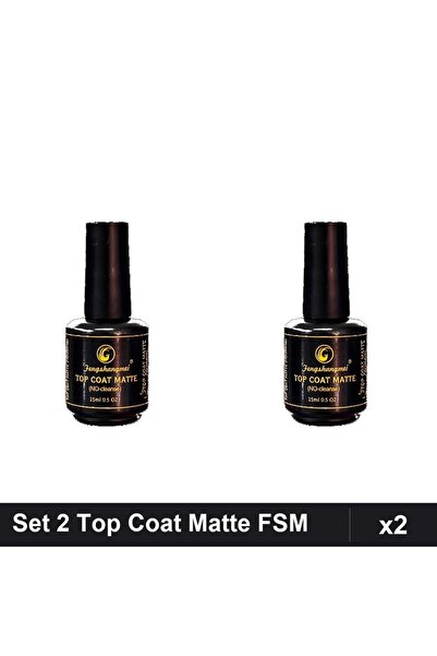 FSM Set 2 Top Coat Matte, Finisaj Mat Profesional Manichiură, Gel UV/LED