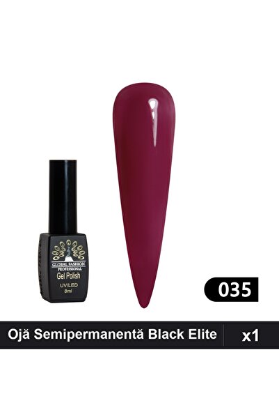 global fashion Ojă Semipermanentă Black Elite 8ml, Nuanță 035, Manichiură UV/LED