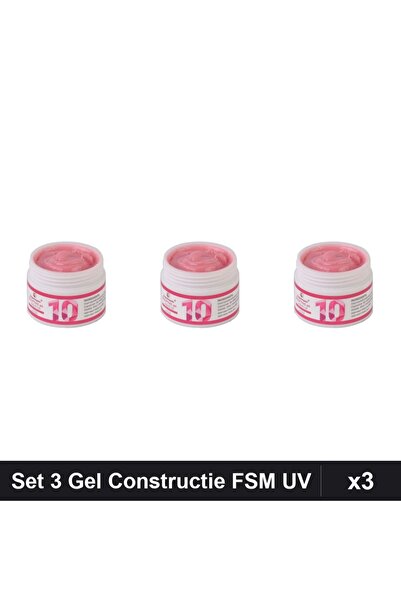 FSM Set 3 Geluri Constructie UV LED 15g, Builder Gel Sculptare Unghii