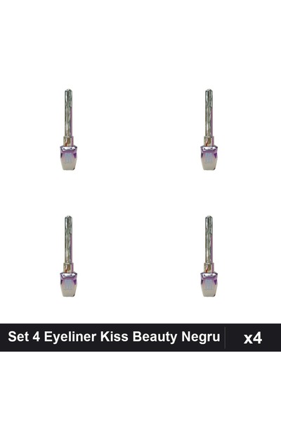 Kiss Beauty Set 4 Tuș Ochi Eyeliner Big Eye Negru, Manichiură Profesională