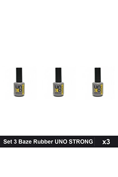 Uno Set 3 Baze Rubber Color STRONG 15ml, Bază Manichiură Semipermanentă UV/LED