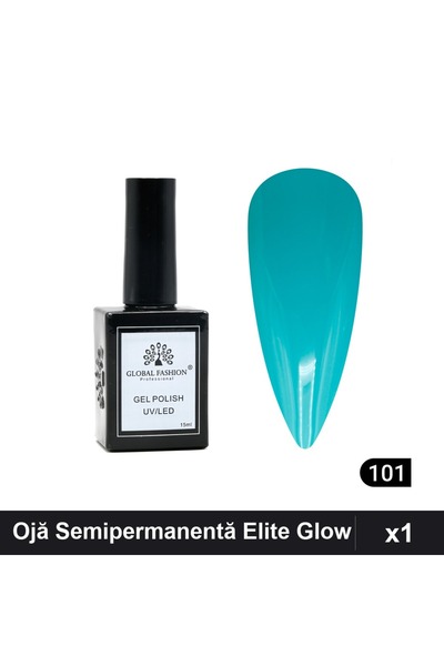 global fashion Ojă Semipermanentă Elite Glow 15ml, Gel Polish UV/LED, 1 Bucată