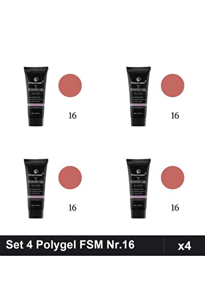 FSM Set 4 Polygel 30ml Nr.16, Gel Constructie Unghii, Manichiura Profesionala