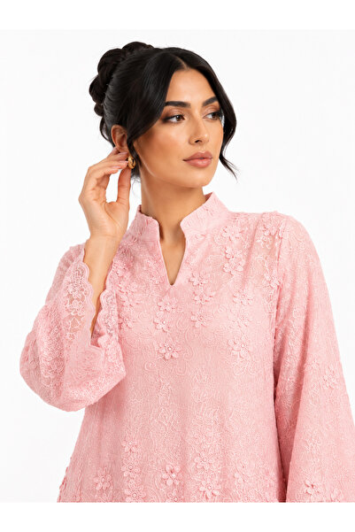 Shiladon Lace Embroidered Jalabiya with a Luxurious Wide Cut for Women