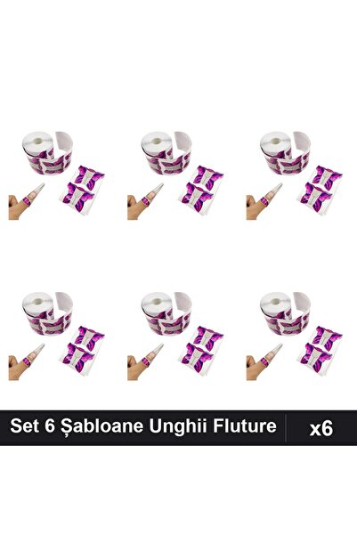 NAİLS Set 6 Șabloane Unghii Fluture 100 Buc, Șabloane Manichiură Profesionale...