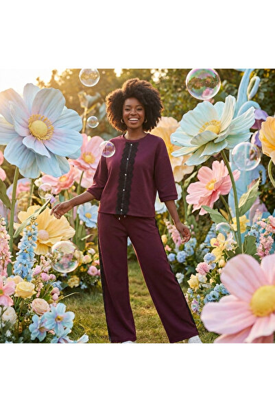 OEM Elegant Women's Set with Printed – Shirt and Pants S-XL