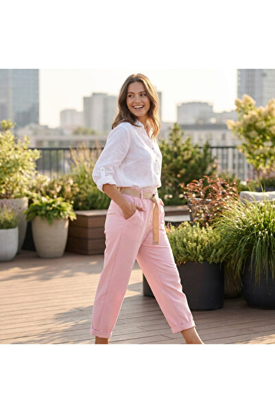 OEM Pantaloni Dama Non-Iron cu Curea - Marime Universala S-M