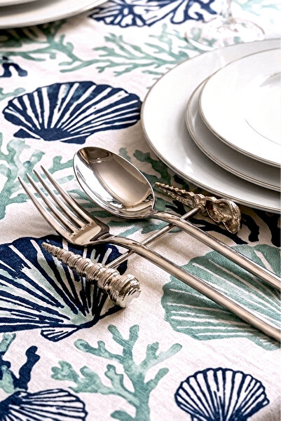 Kitchen Life 6-Piece Metal Silver Sea Fork Spoon Knife Stand
