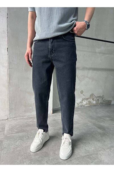 DIFRANSEL JEANS جينز بوي فريند مريح وعصري بلون أنثراسايت