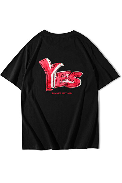 BRZ COLLECTION Tricou Unisex Oversize YES Summer Method Negru
