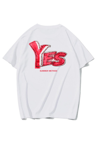 BRZ COLLECTION Tricou Unisex Oversize YES Summer Method (ALB)