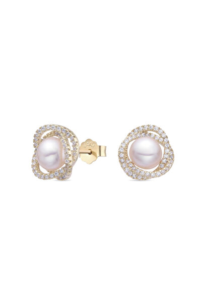 Lisa&Co. Cercei Argint Rose Sparkling Argint placat cu aur galben / Zircon/sh...
