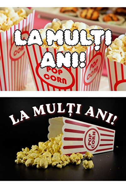 OEM Set 2 Felicitări La Mulți Ani, Tematică Popcorn, Carton Premium 250g, 20x...
