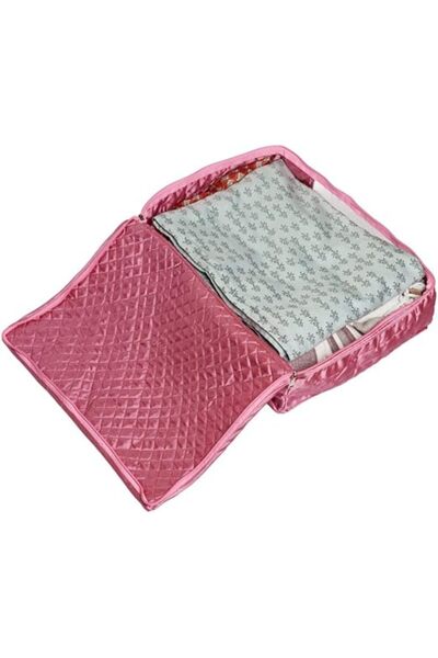 ETHNIC BAZAAR FZE Satin Saree Cover with Transparent Front Window, Quilted, 4...