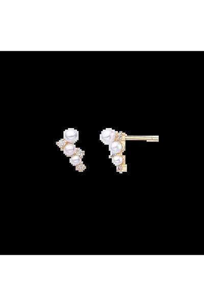 Lisa&Co. Cercei Argint Pearly Constellation Argint placat cu aur galben / Zir...