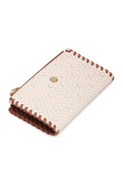 Tergan Bej Print Kadın Cüzdan - S1CB00055828-E52