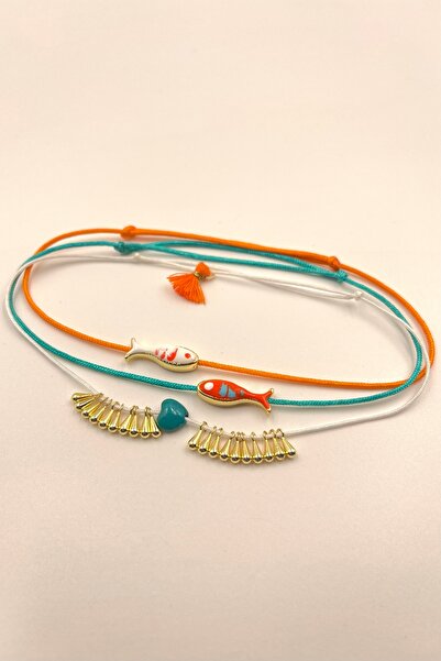 Concept HuBuTU 3 Pieces Bohemian Series Sea Beach Figured Orange Turquoise Lu...