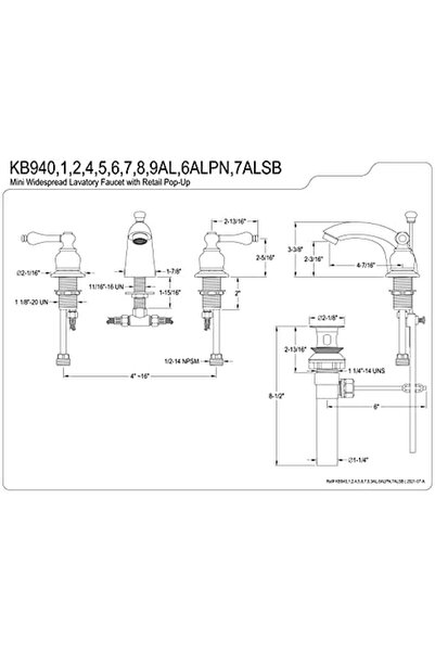 Yıldızan Tamgün Kb946Alpn Victorian Mini Widespread Bathroom Faucet, Polished...