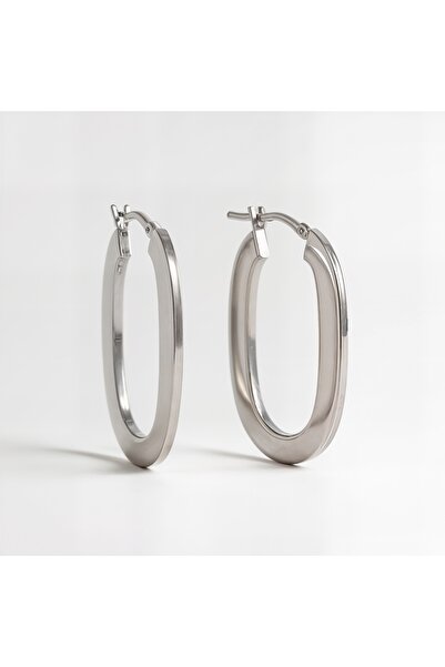 Oria Jewelry Cercei din argint 925 oval hoops