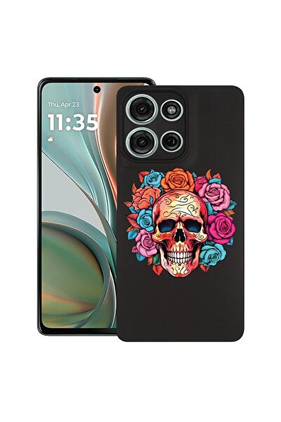 bestcase Калъф за Motorola Moto G75, Цветове на мечтите - Череп, Тънък силико...