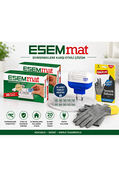 Esemmat Sinek kovucu kablosuz ısıtıcı otomatik ısı kontrolü cihaz 10 tablet+4...