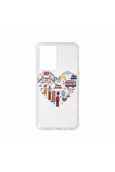 bestcase Противоударен калъф, Съвместим с OPPO A77, Обичам Лондон, Удароустой...