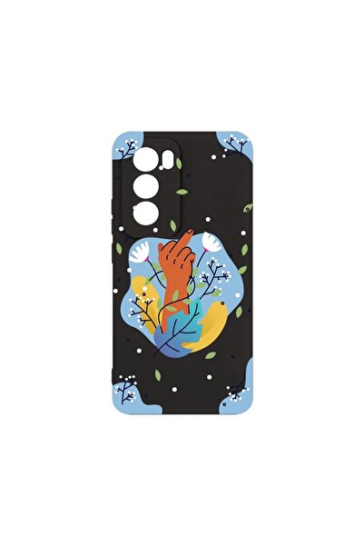 bestcase ¬Æ Husa Premium Silicon, Compatibila Cu OPPO Reno12 Pro, Flowers FCK...