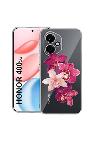 bestcase Противоударен калъф, съвместим с Honor 400, Флорален - Червена орхид...