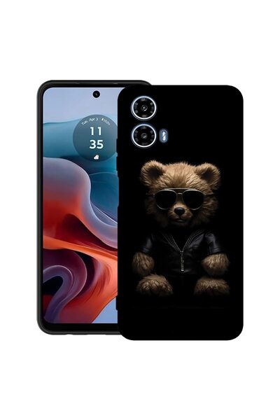 bestcase Калъф за Motorola Moto G45 с дизайн на мече, TPU матов ултра тънък, ...