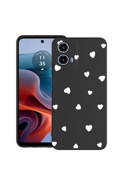 bestcase Θήκη για Motorola Moto G45 με σχέδιο καρδιές, TPU Ματ Εξαιρετικά Λεπ...