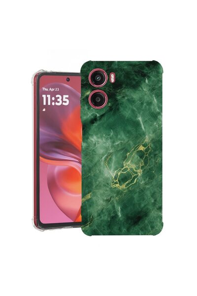 bestcase ¬Æ Husa pentru Motorola Moto G05, Anti Shock 1.5MM, Green Marble, Pr...