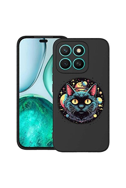 bestcase Husă pentru Honor X8C, Mystic Black Cat, Silicon subțire de 0.8MM, A...