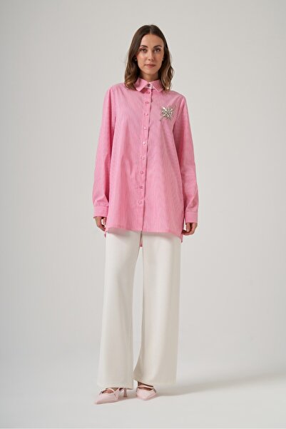 Nuss 3008 Bead Embellished Buttoned Shirt