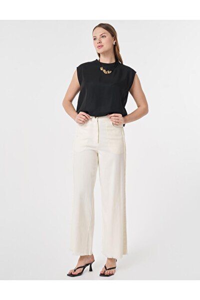 KYR Non Denim Trousers with Stitching Detail Ecru