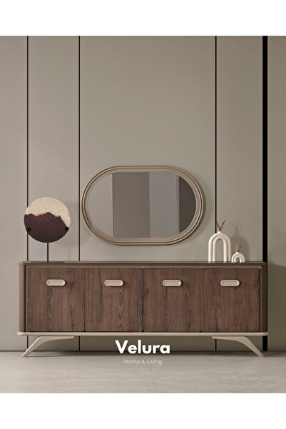 Velura Home & Living Nova Konsol - Koyu Ceviz (Ayna Dahil)
