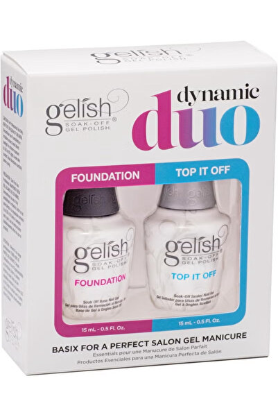 Gelish مجموعة ديناميك ديو - جل أساس وطلاء نهائي لامع، يدوم طويلاً، لمسة نهائي...