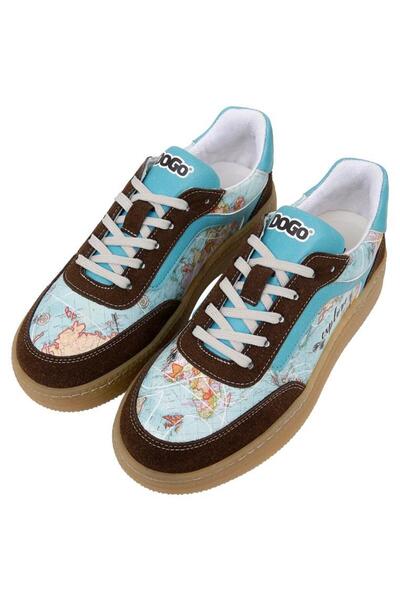 Dogo Women's Vegan Leather Blue Sneakers - Explore Design