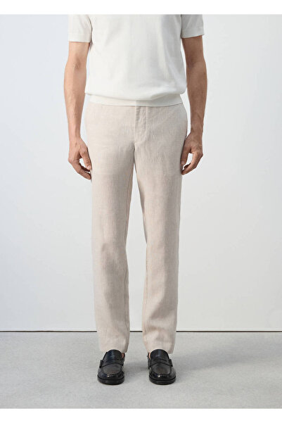 MANGO Man Slim fit %100 keten pantolon