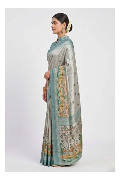 Nool ae Nool Vana Art Silk Saree with Unstitched Blouse Material