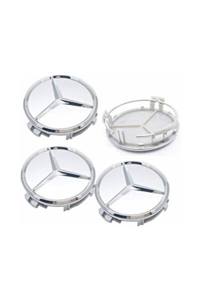 Aftermarket Set 4 Capace Centrale Jante compatibile MERCEDES diametru 75mm GRI