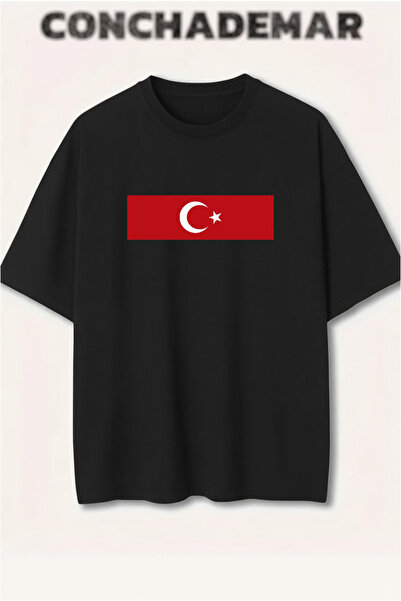 Vordevia Tricou din bumbac premium supradimensionat cu imprimeu pentru echipe...