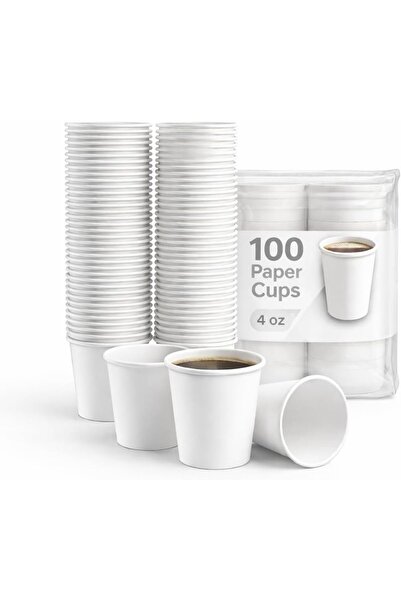 Sunny Your Bright choice Sunny 4oz Disposable Paper Cups – 100 Pack | White 1...
